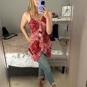 Suzy Shier vintage paisley long tank top Y2K